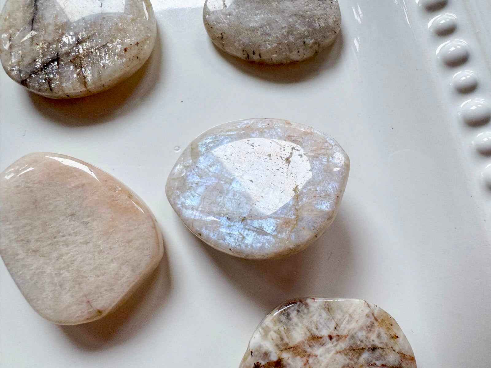 Belomorite Polished Pieces || Russian Moonstone