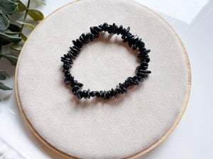 Crystal Chip Bracelet - Black Tourmaline