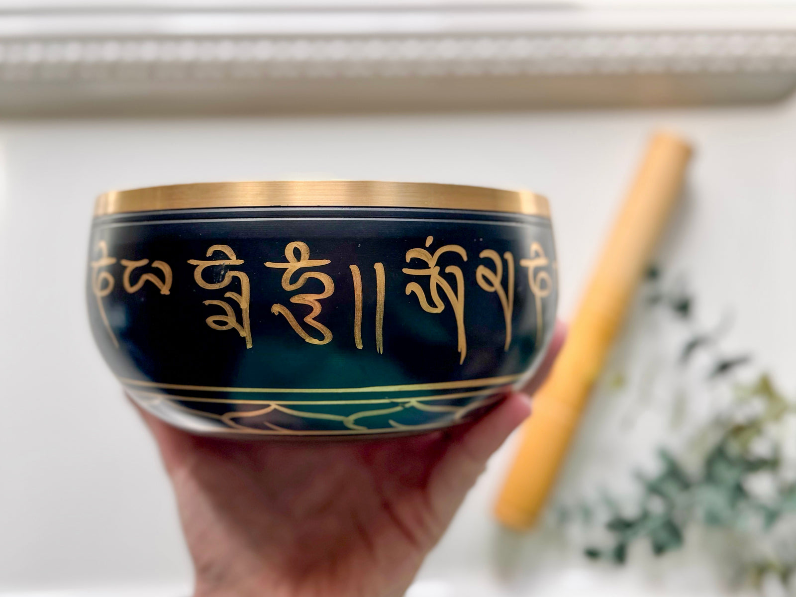 Black Brass Singing Bowl || 6 inch