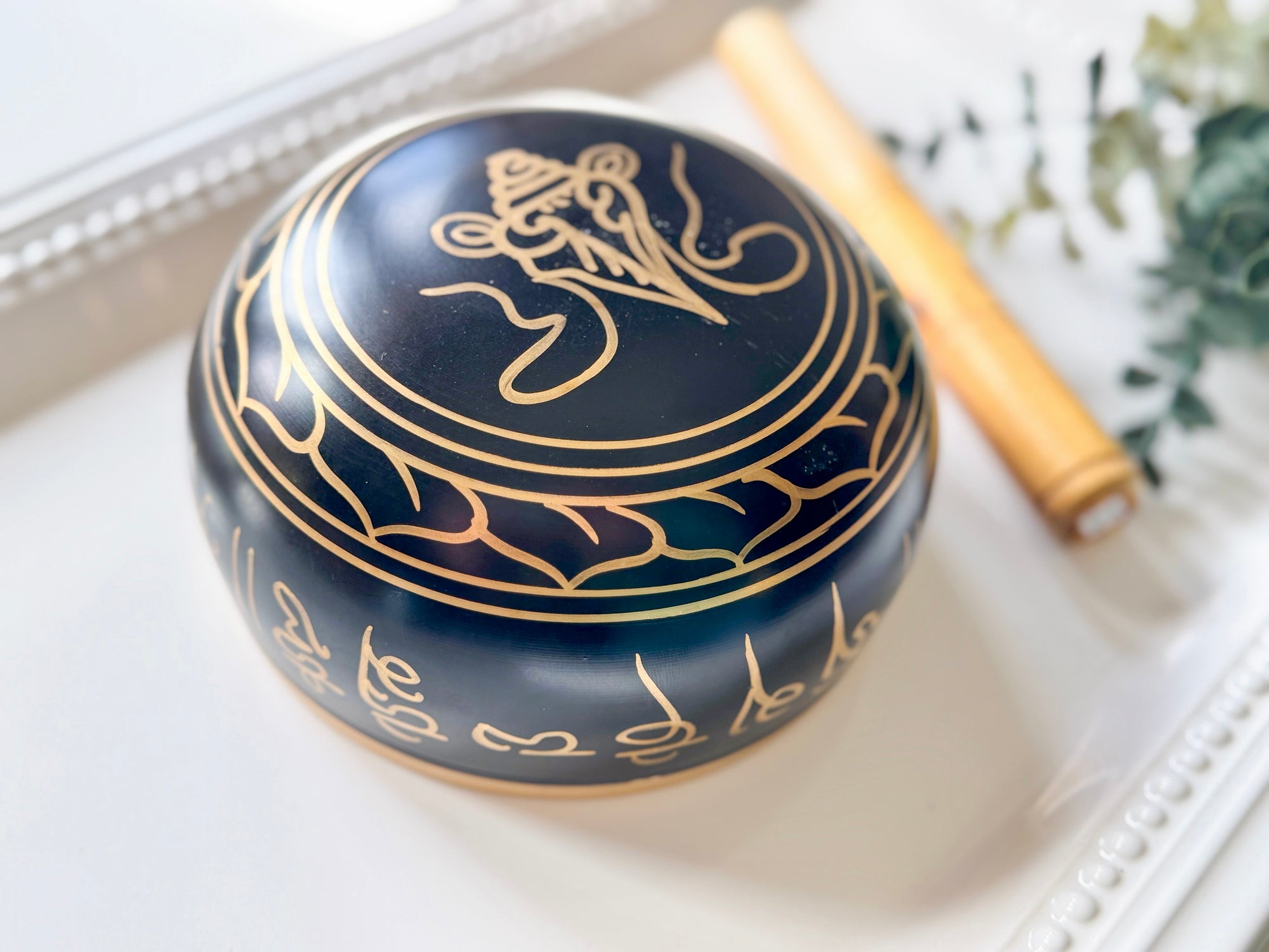 Black Brass Singing Bowl || 6 inch