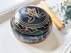 Black Brass Singing Bowl || 6 inch