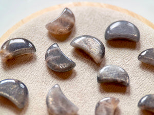 Black Golden Sunstone Mini Moon Carving