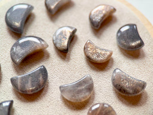Black Golden Sunstone Mini Moon Carving
