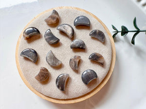 Black Golden Sunstone Mini Moon Carving
