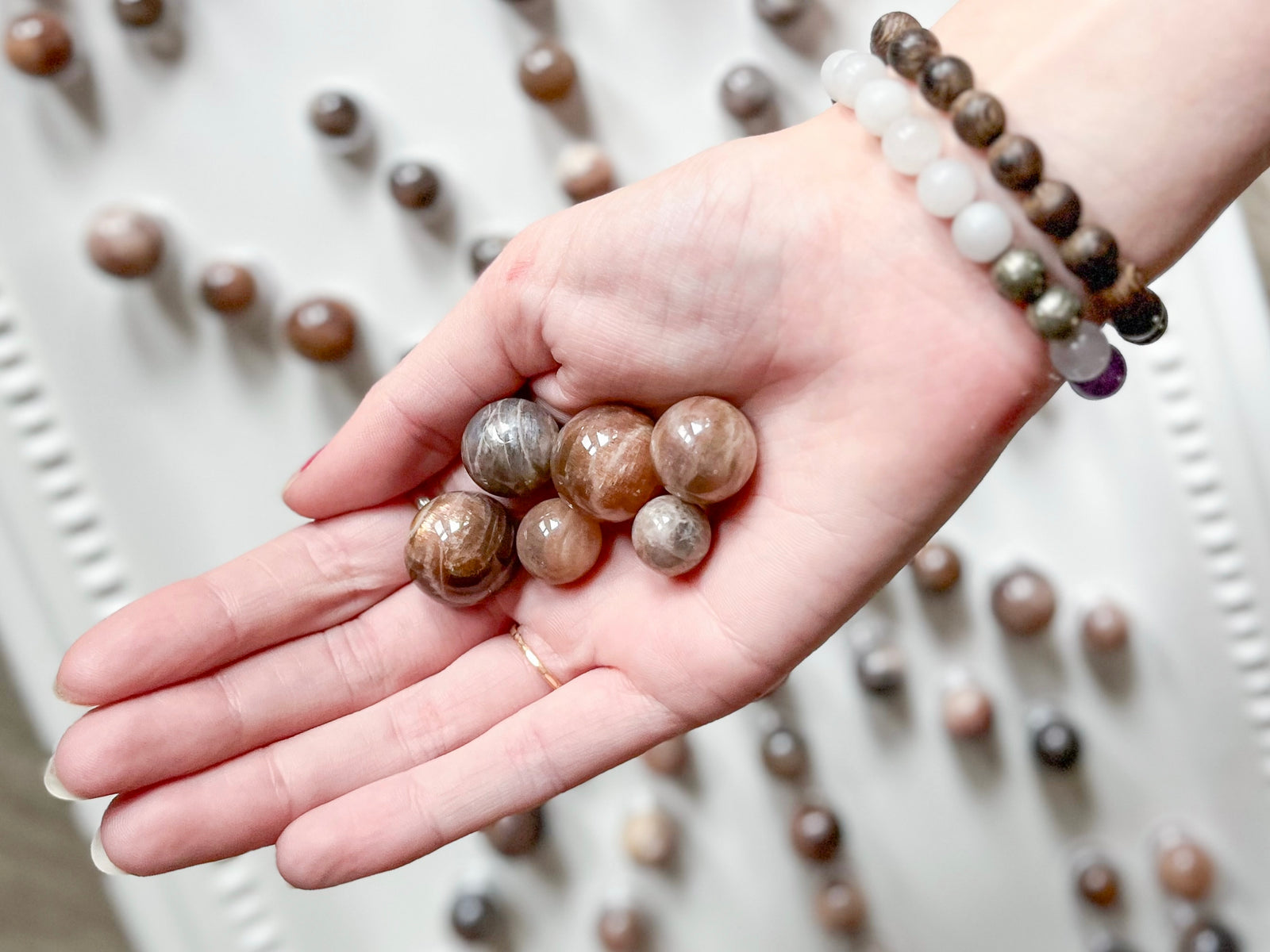 Black Moonstone Sphere || Marble