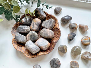 Black Moonstone Tumbled Stone