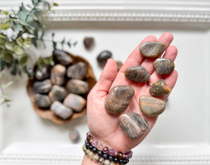 Black Moonstone Tumbled Stone