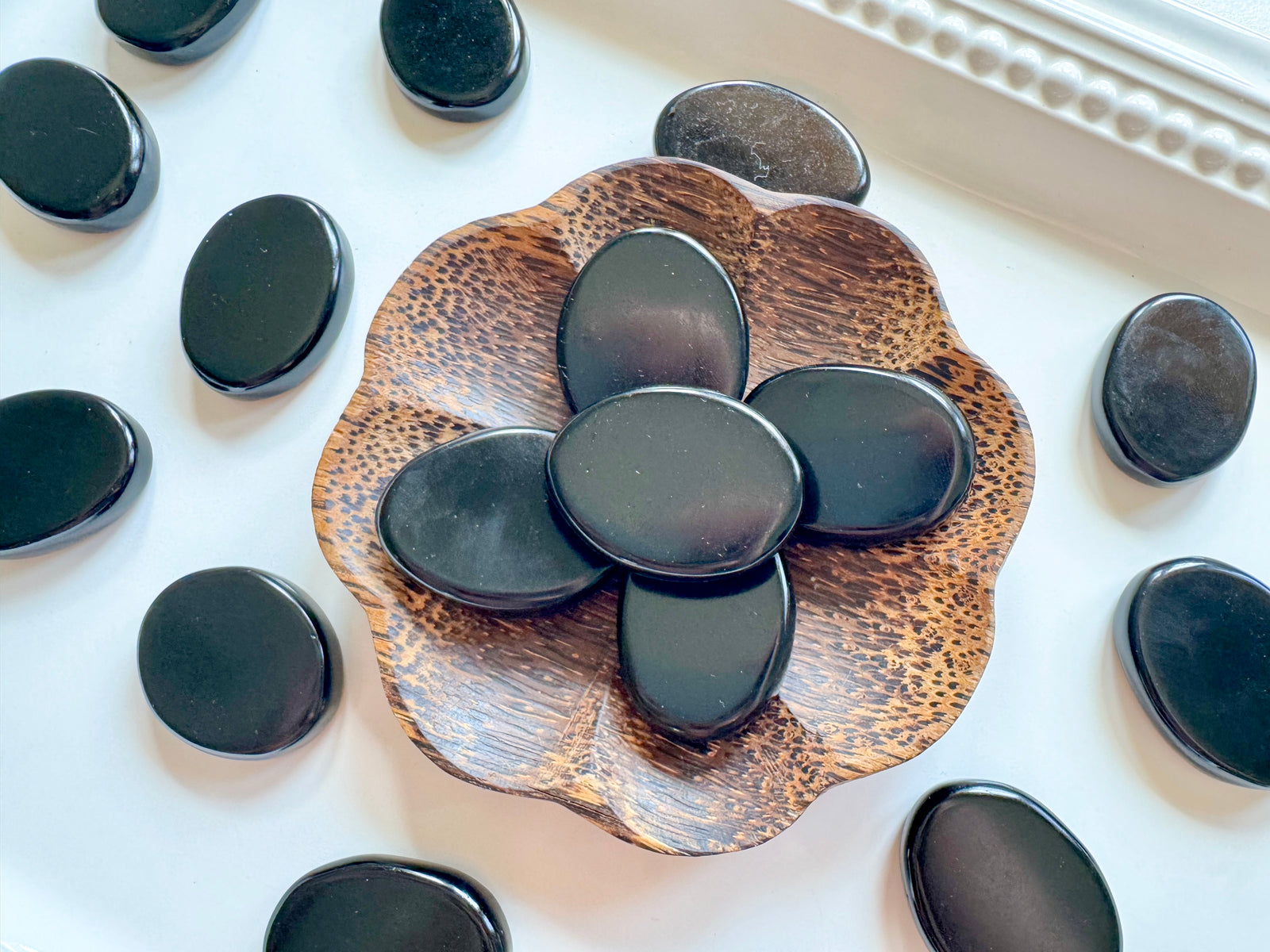 Black Obsidian Flat Palm Stone
