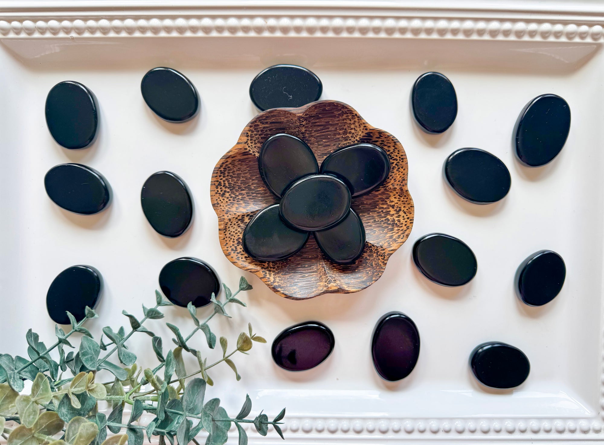 Black Obsidian Flat Palm Stone
