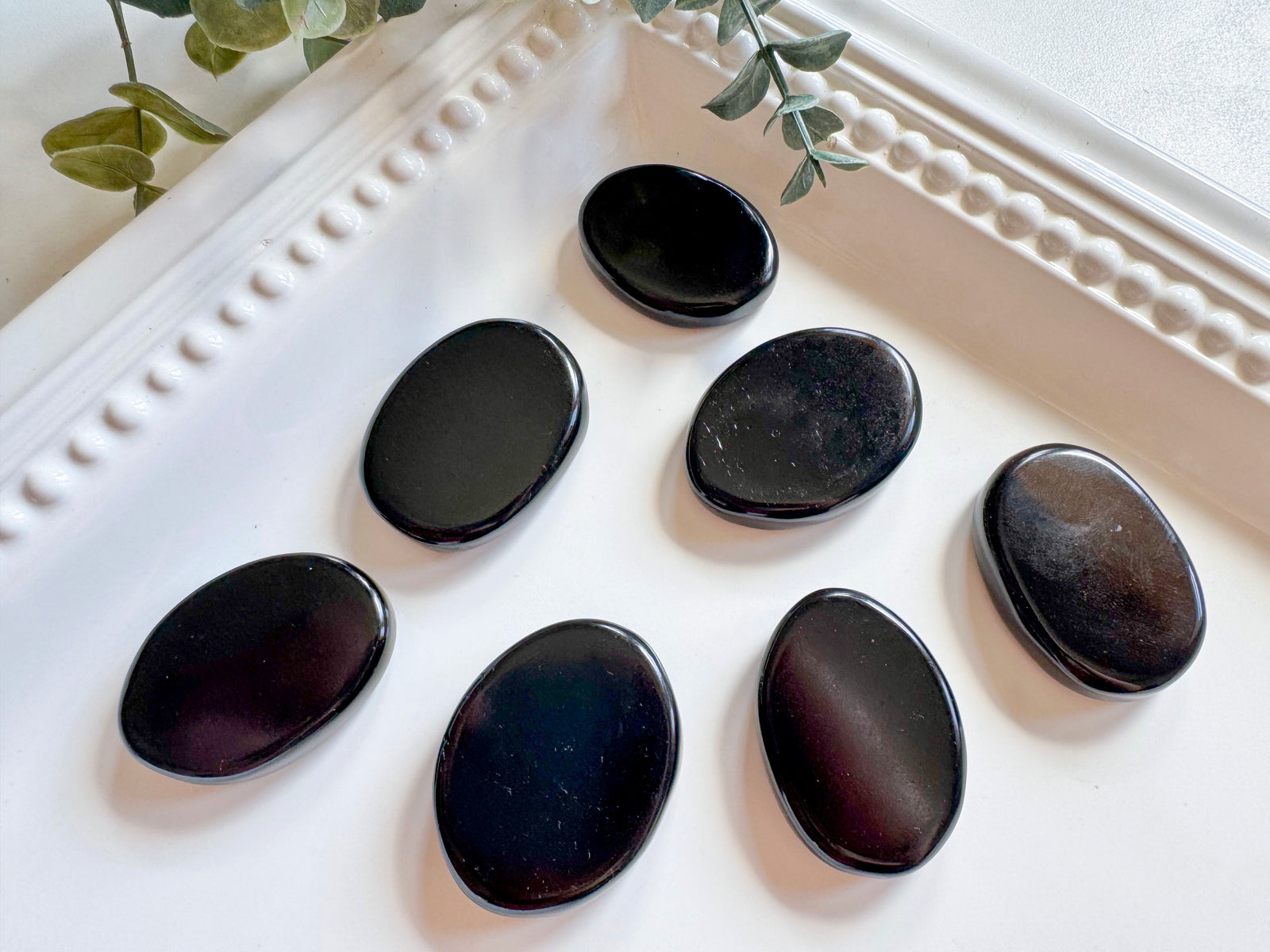 Black Obsidian Flat Palm Stone

