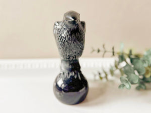 Black Obsidian Raven Carving || 5.5"