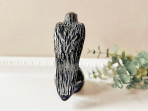 Black Obsidian Raven Carving || 5.5"
