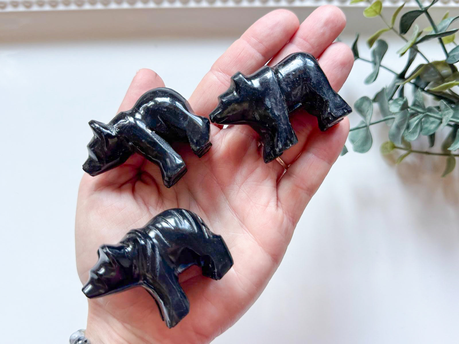 Black Onyx Bear Carving