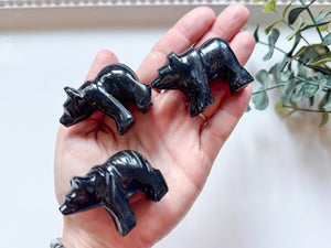 Black Onyx Bear Carving