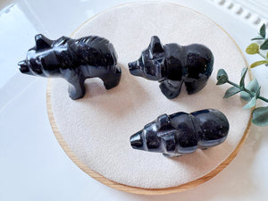 Black Onyx Bear Carving