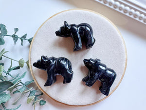 Black Onyx Bear Carving