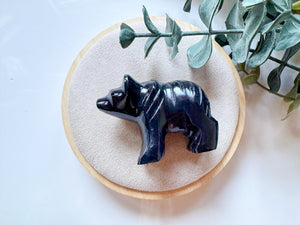 Black Onyx Bear Carving