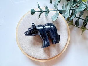 Black Onyx Bear Carving
