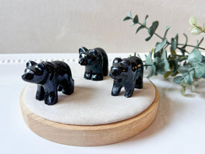 Black Onyx Bear Carving