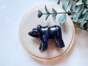 Black Onyx Bear Carving