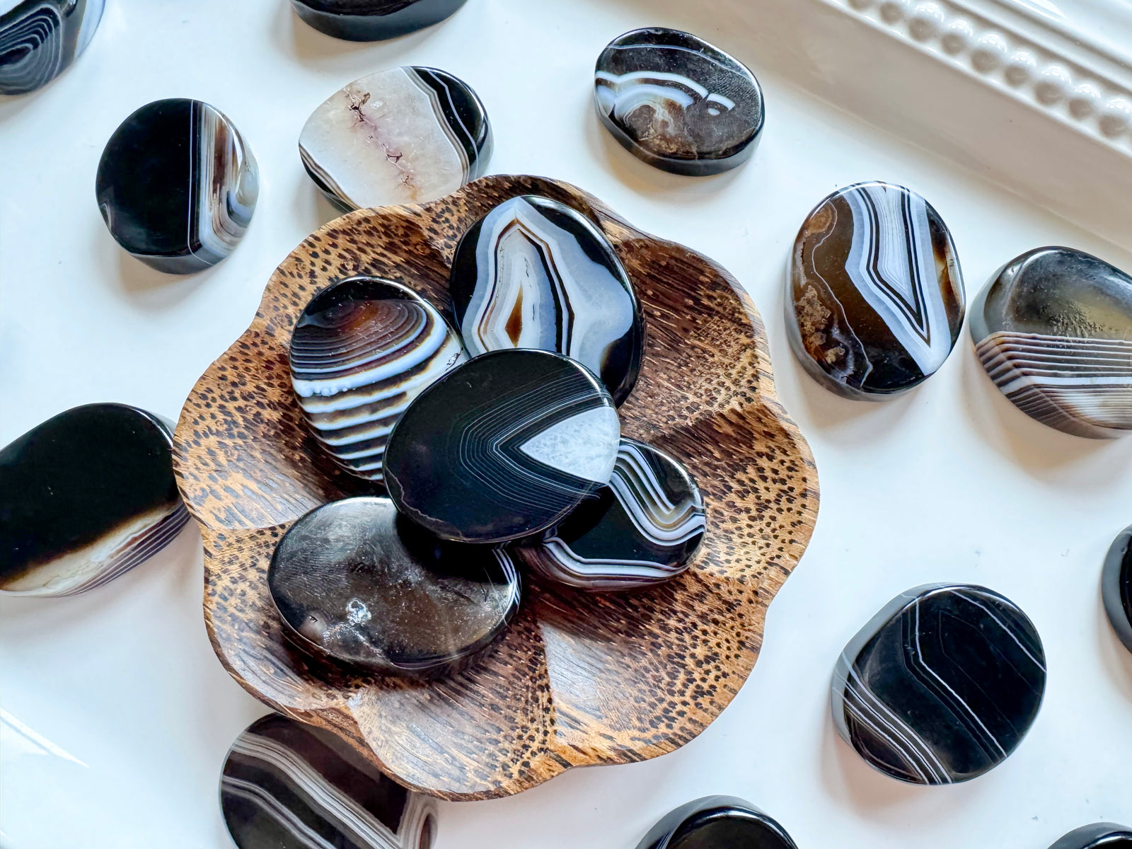 Black Sardonyx Flat Palm Stone
