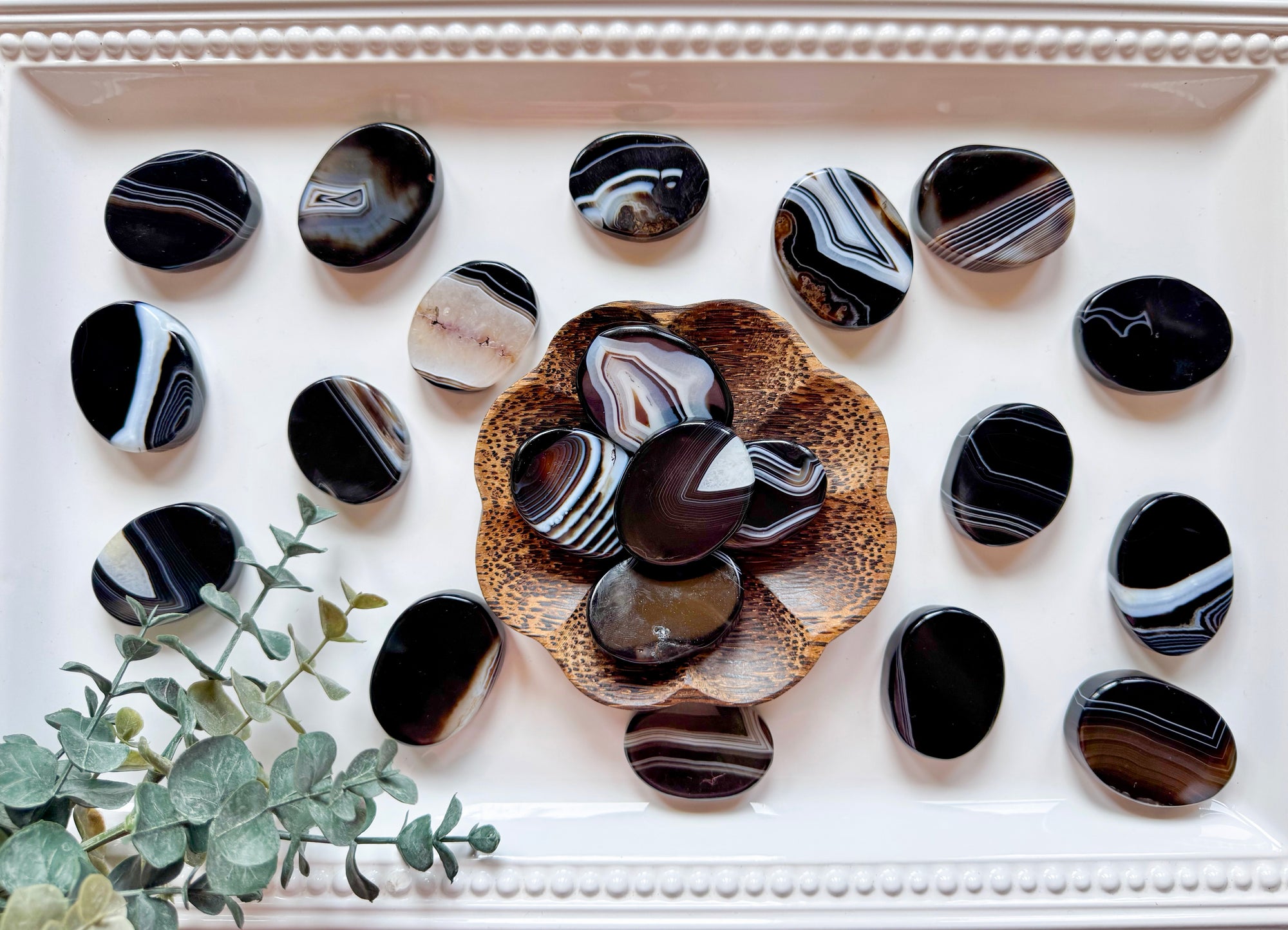 Black Sardonyx Flat Palm Stone
