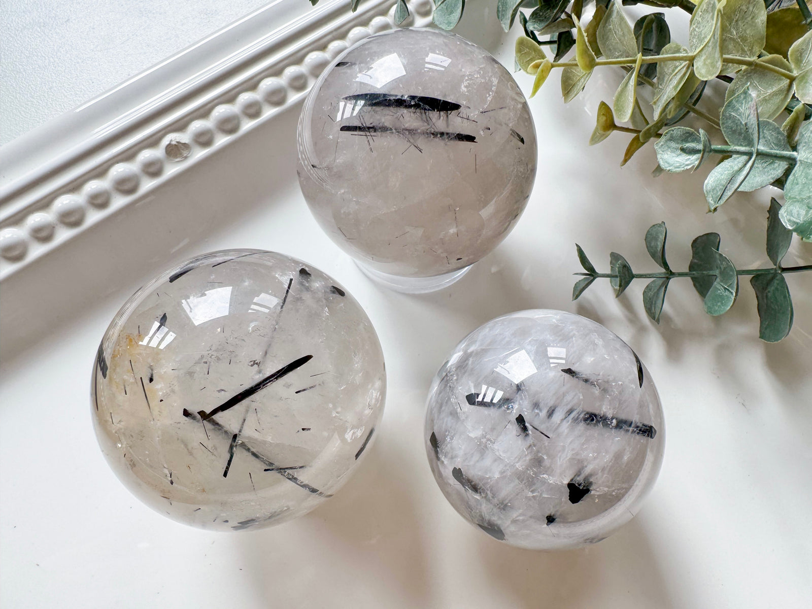 Black Tourmaline in Quartz Sphere || Brazil