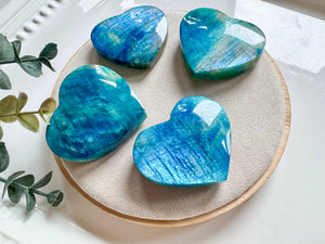 Blue-Colored Moonstone Heart