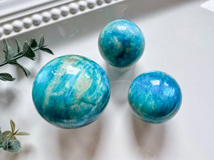 Blue-Colored Moonstone Sphere