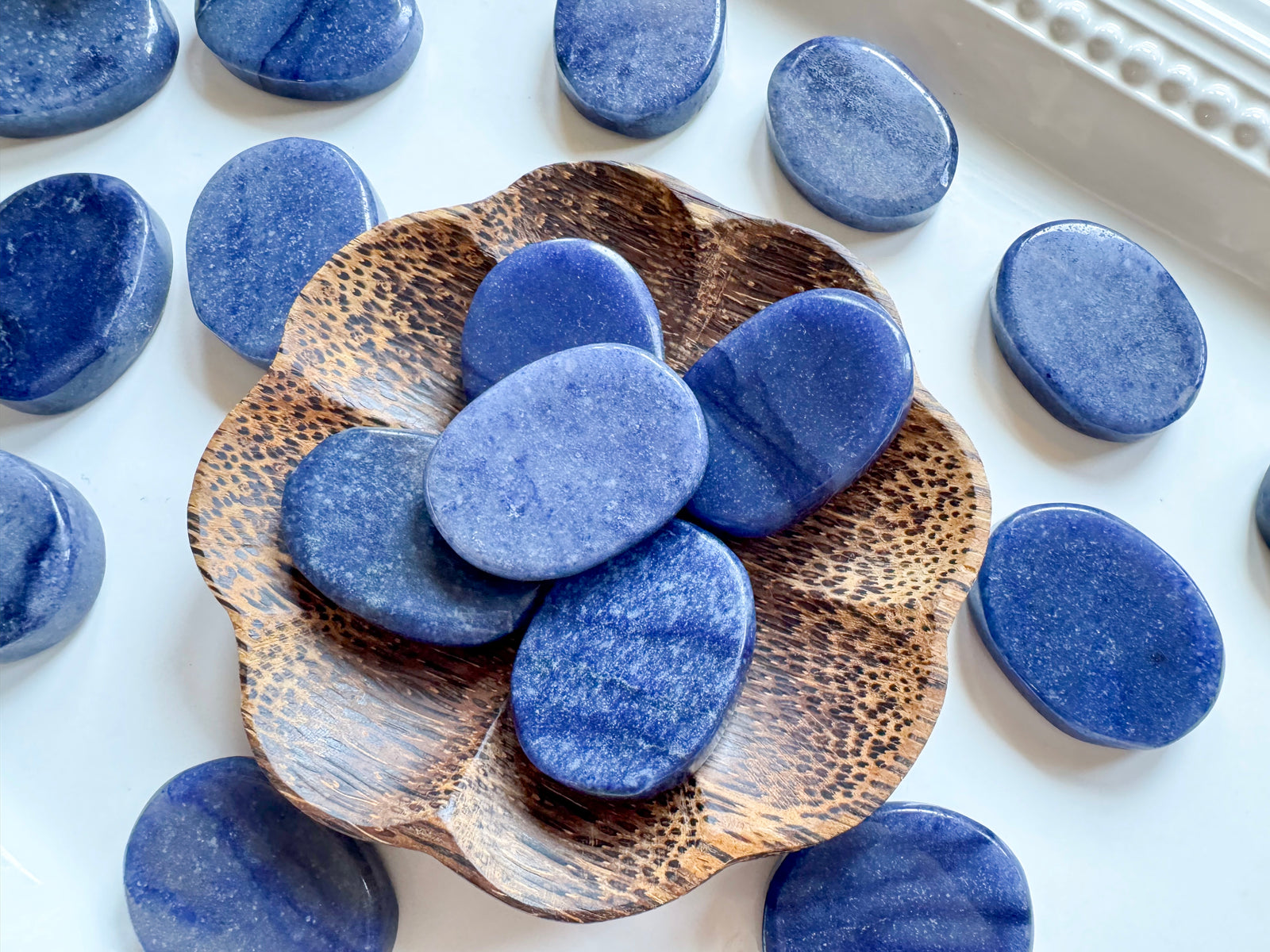 Blue Aventurine Flat Palm Stone
