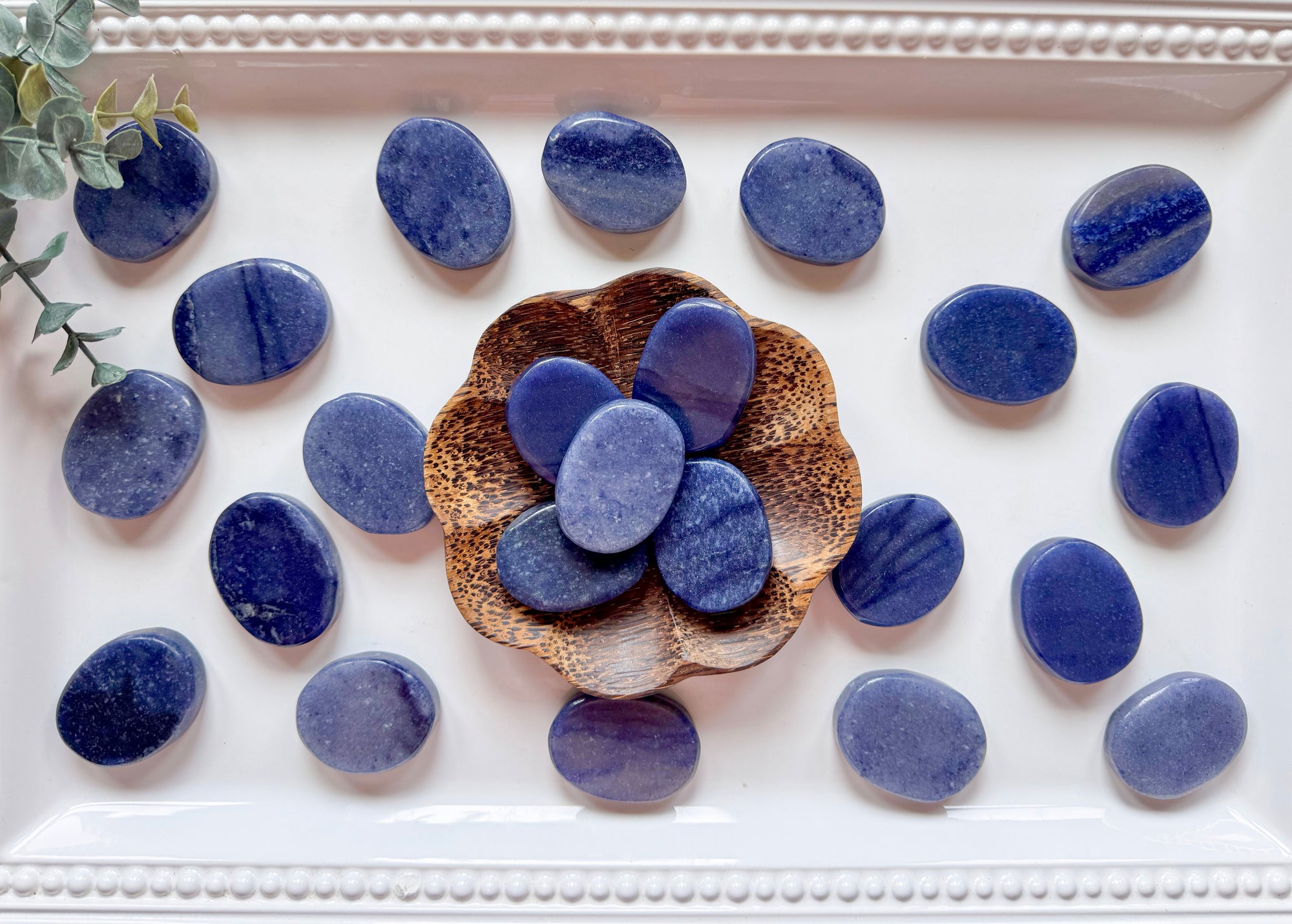 Blue Aventurine Flat Palm Stone
