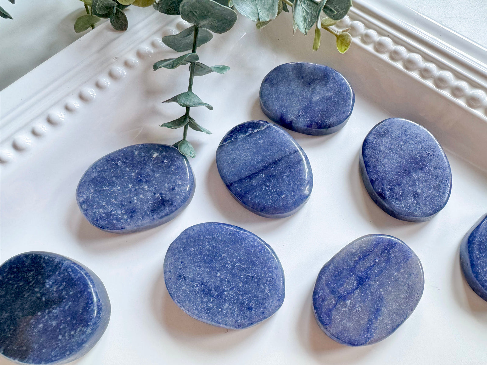 Blue Aventurine Flat Palm Stone
