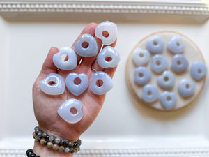 Blue Chalcedony Donut Hearts