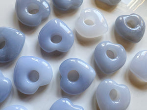 Blue Chalcedony Donut Hearts