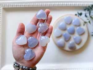Blue Chalcedony Hearts