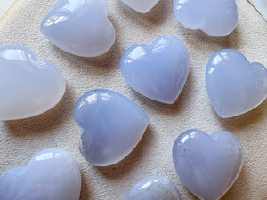 Blue Chalcedony Hearts