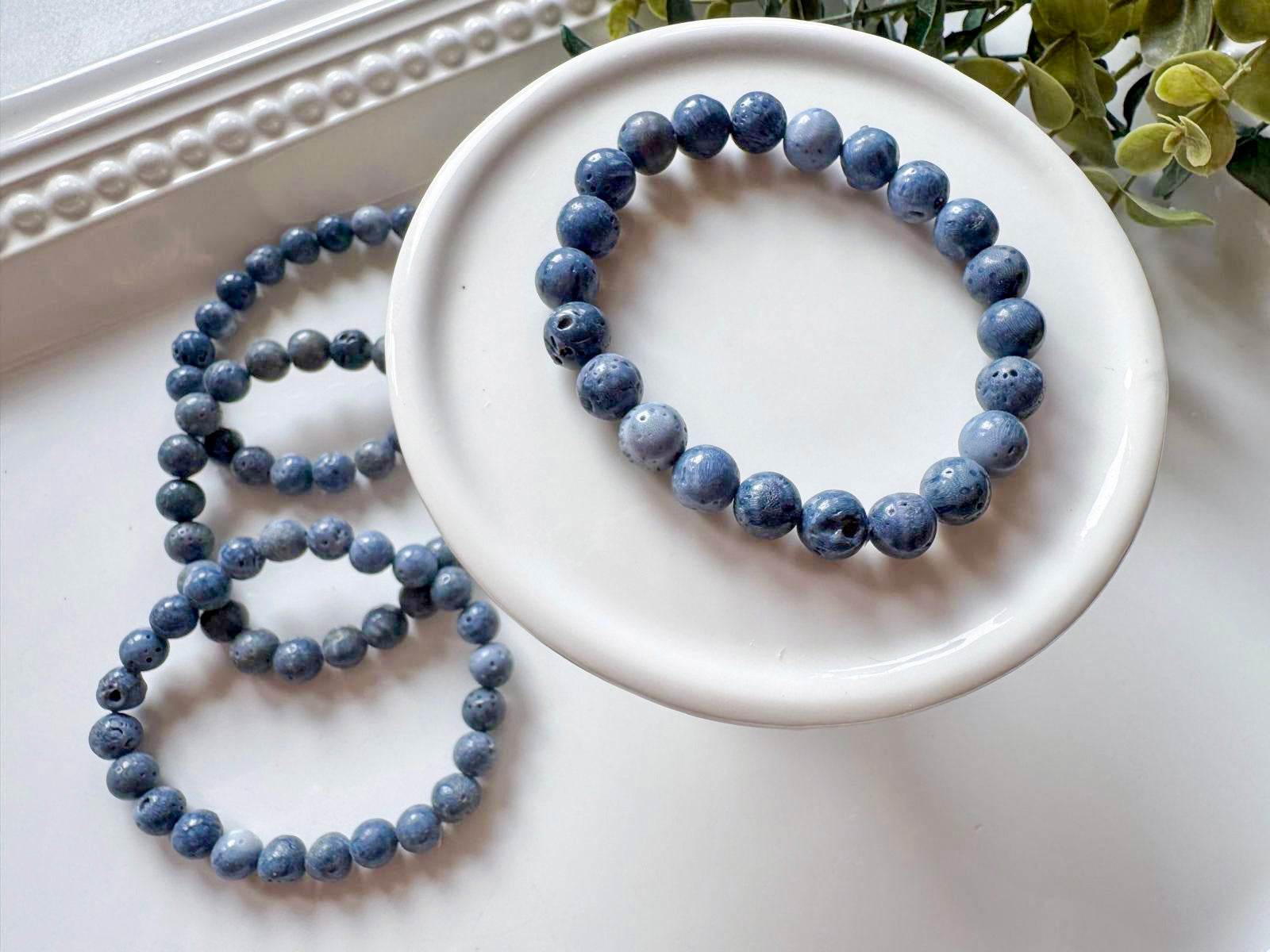 Blue Coral 8mm Bracelet