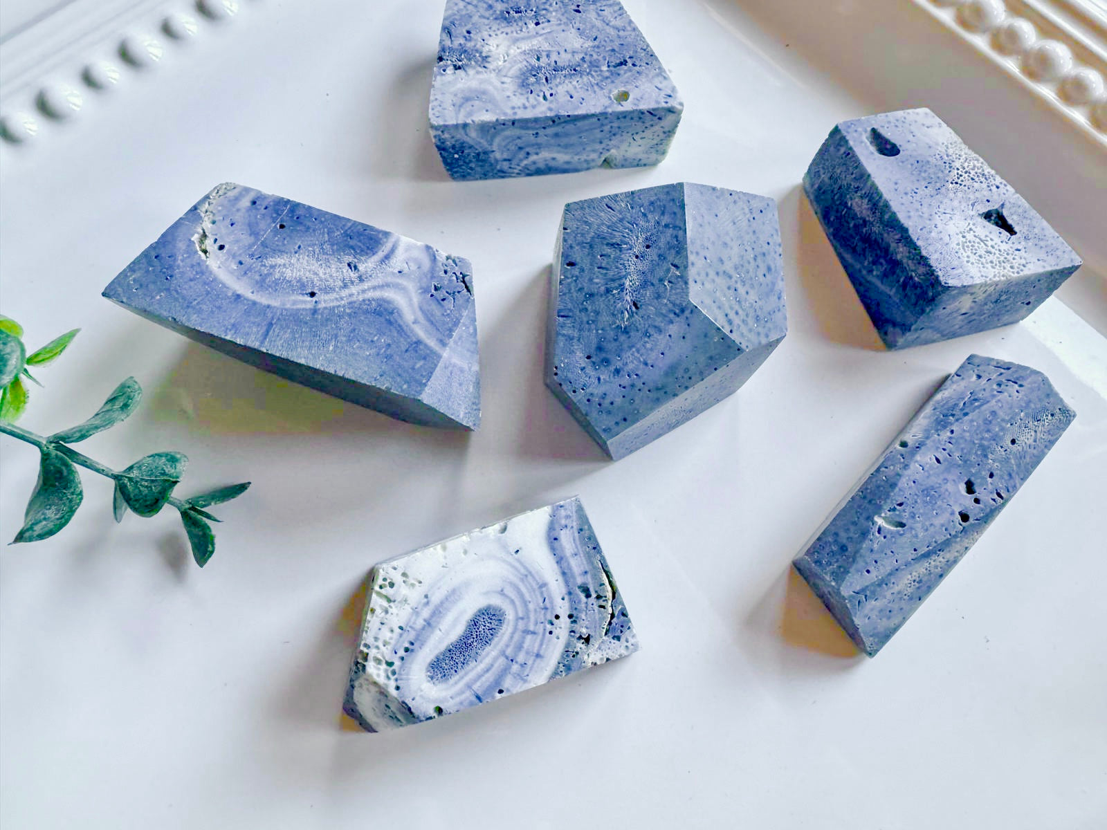 Blue Coral Faceted Free Form
