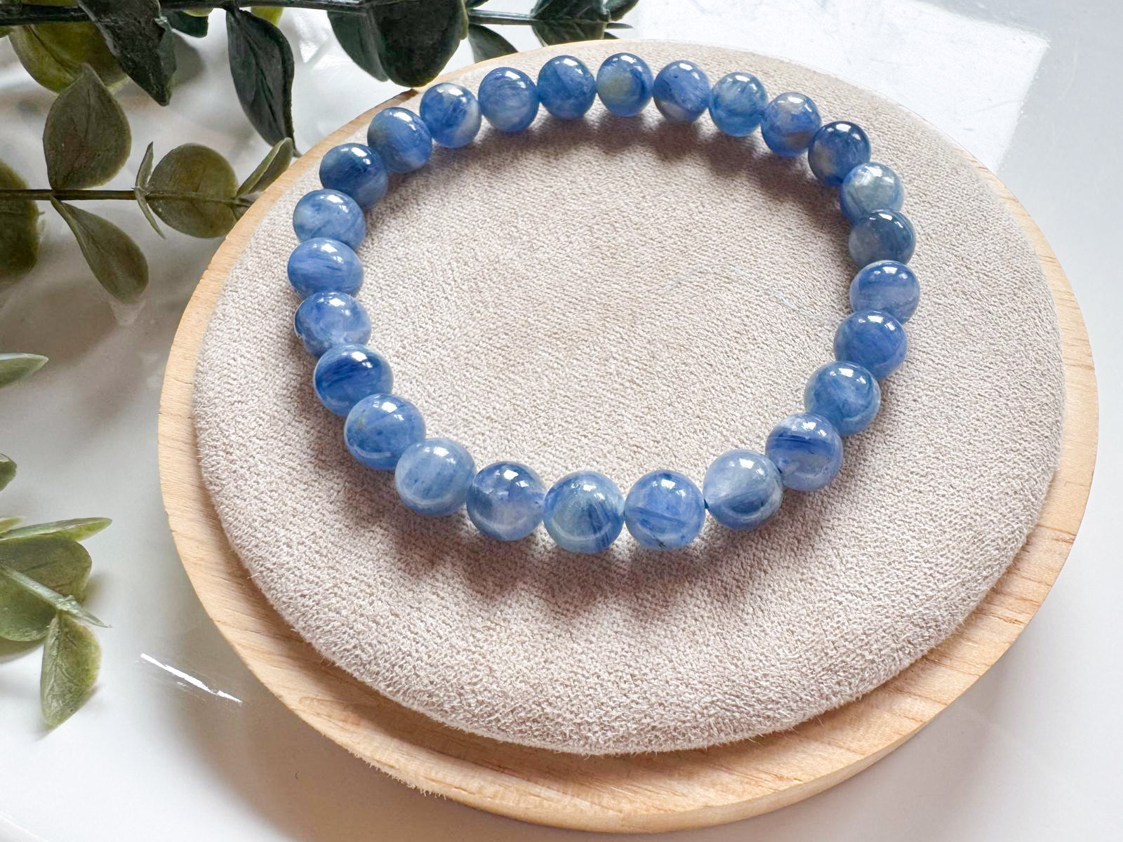 Blue Kyanite 7mm Beaded Bracelet