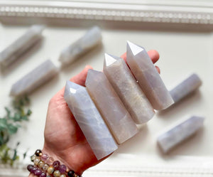 Blue Rose Quartz Points