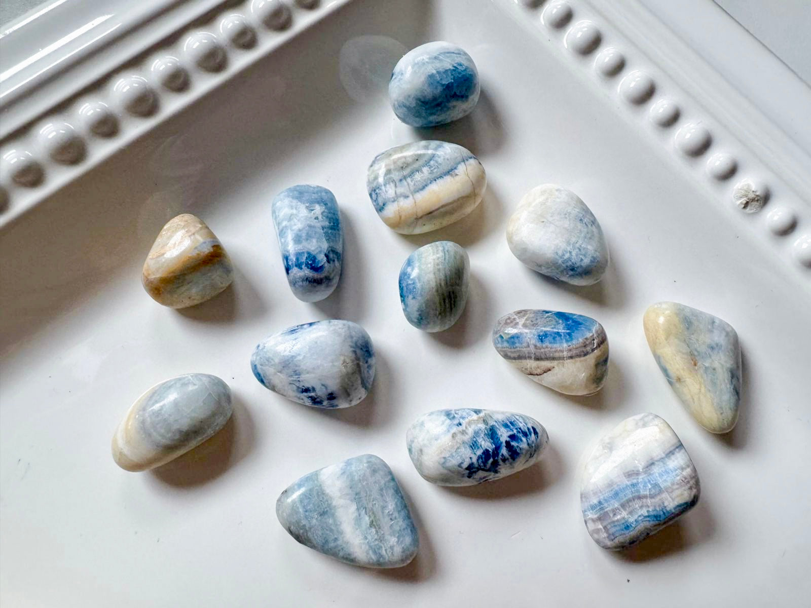 Blue Scheelite Tumbled Stone || Turkey
