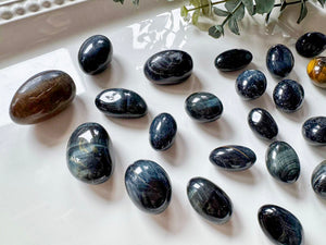 Blue Tiger Eye Round Tumbled Stone