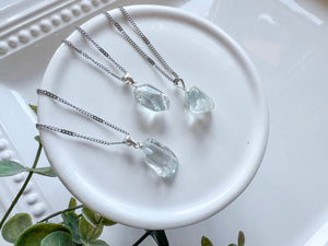 Blue Topaz Tumbled Sterling Necklace
