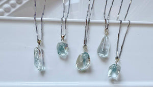 Blue Topaz Tumbled Sterling Necklace
