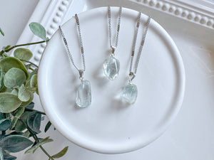 Blue Topaz Tumbled Sterling Necklace
