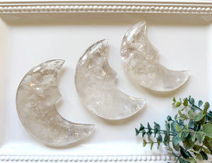Brazilian Quartz Crescent Moon with Stand