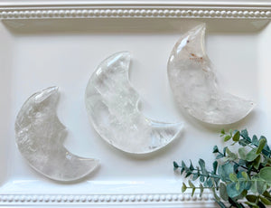Brazilian Quartz Crescent Moon with Stand