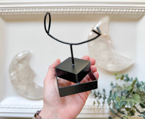 Brazilian Quartz Crescent Moon with Stand