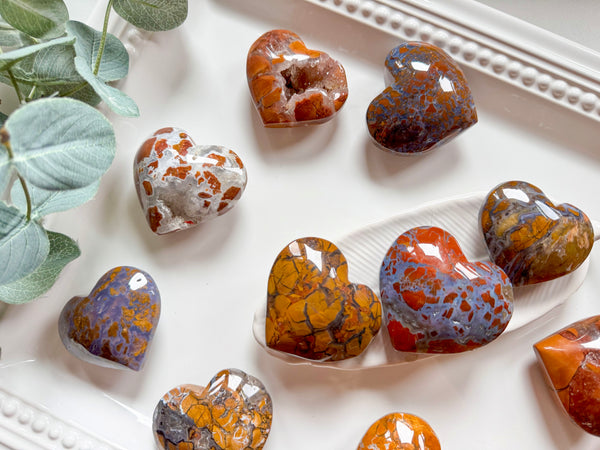 ★特選一連★天然石MIX♡【アソートストーン☆ハート型♡14mm】❤️ Brecciated_Jasper_in_Agate_Hea