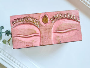 Buddha Eyes Carved Wood Box